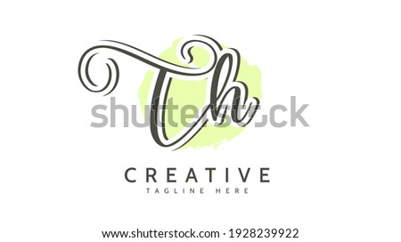 TH loop R Initials, handwriting logo vector [[stock_photo]] © 