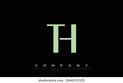 TH Modern Initials Logo Design. Branding-Logo mit stilisierten Initialen, die kühnes Design und moderne Ästhetik zeigen. Ideal für professionelles Business Branding oder kreative Projekte mit Schwerpunkt auf minimalistischen