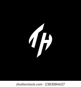 TH monogram esport logo design with cool shape concept in vector