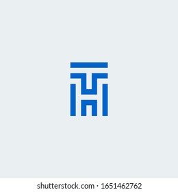 TH monogram logo in blue color