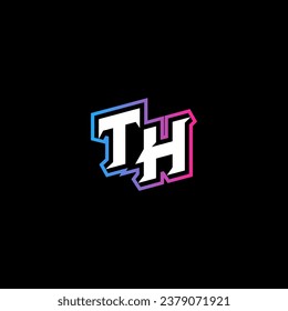 TH monogram logo design with abstract shape concept in vector