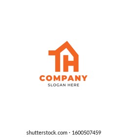 TH real state Letter company logo, minimalist style TH icon vector, clean design template element .