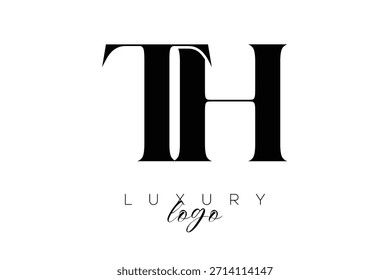 TH Serif Letter Monogramm Typografie Logo für elegante Premium-Branding-Identität