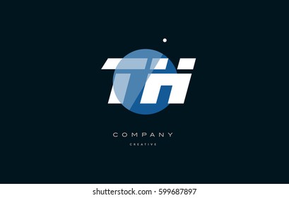 th t h  blue circle dot big font alphabet company letter logo white design vector icon template 