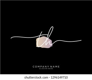 TH T H Initial handwriting logo template