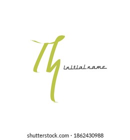 TH T H Initial handwriting creative fashion elegant design logo template vector