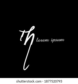 TH T H Initial handwriting creative fashion elegant design logo template vector