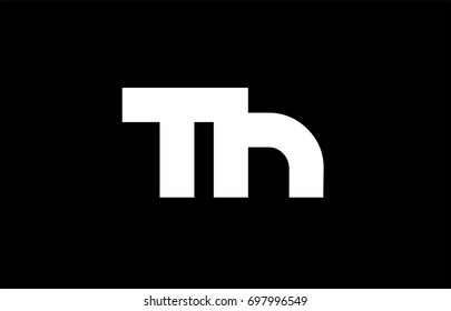 TH T H letter logo combination alphabet vector creative company icon design template modern  black white bold