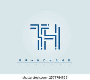 TH Technology Letter Logo Template. This tech letter logo is a graphic mark that uses letters to represent a technology company.