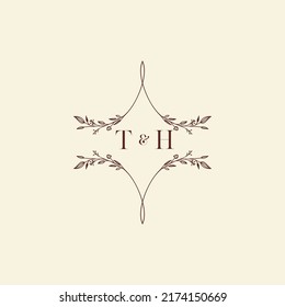TH wedding initial logo letters in high quality professional design that will print well across any print media