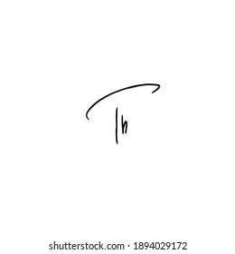 Th white background handwritten logo