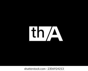 THA Logo and Graphics design vector art, Icons isolated on black background