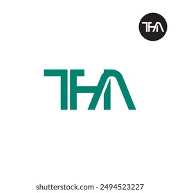 Diseño de monograma de letra de logotipo THA