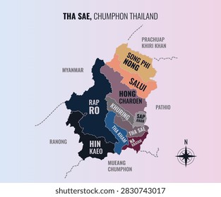 Tha sae Chumphon Amp into Tambon in a minimalist colorful style