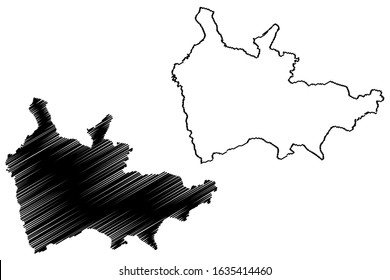 Thaba-Tseka District (Districts of Lesotho, Kingdom of Lesotho) map vector illustration, scribble sketch Thaba Tseka map