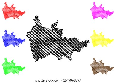 Thaba-Tseka District (Districts of Lesotho, Kingdom of Lesotho) map vector illustration, scribble sketch Thaba Tseka map