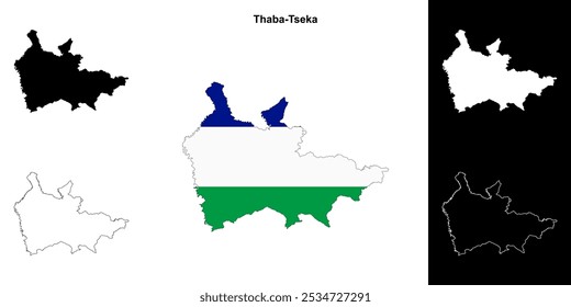 Thaba-Tseka district outline map set