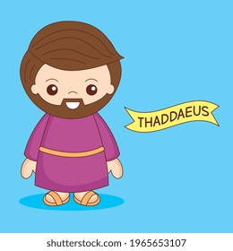 thaddaeus disciple of jesus cartoon. vector illustration