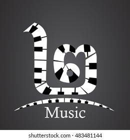 Thai alphabet number vector number made from piano
