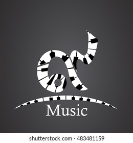 Thai alphabet number vector number made from piano