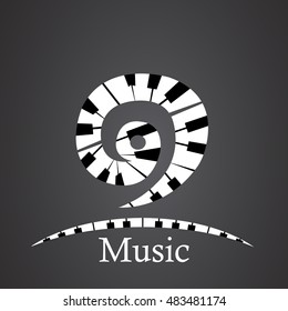 Thai alphabet number vector number made from piano