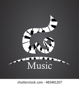 Thai alphabet number vector number made from piano