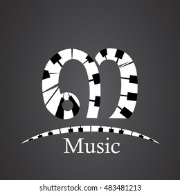 Thai alphabet number vector number made from piano