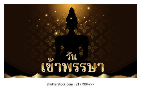 Thai alphabet Text.Buddhist Lent Day.translate england text. Background elegant creative thai pattern modern.