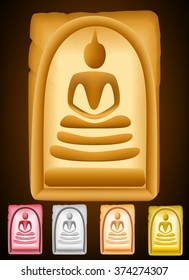 thai amulets buddhism sign vector