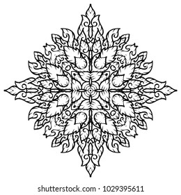 Thai ancient.Asian traditional art Design ( Lai Thai).mandala Vector,illustration for Travel in Thailand During vector.poster, greeting card, party invitation, banner other users