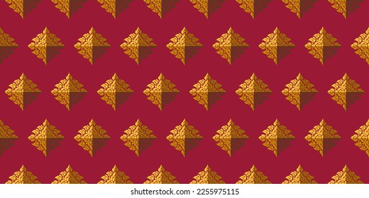 Thai art and asian style luxury background pattern decoration for printing, flyers, poster, web, banner, brochure and card concept vector illustration