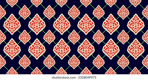 Thai art and asian style luxury banner Brown background pattern decoration for printing