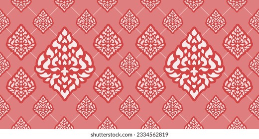 Thai art and asian style luxury banner Pink background pattern decoration for printing
