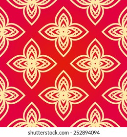 Thai art background, abstract seamless pattern, vector texture