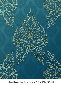 Thai Art Background, Thai art pattern vector.