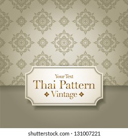 Arrière-Plan Thaï, image vectorielle, motif d'art thaï