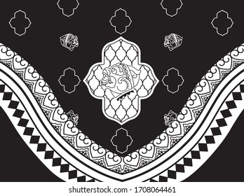 Antecedentes en blanco y negro del arte tailandés