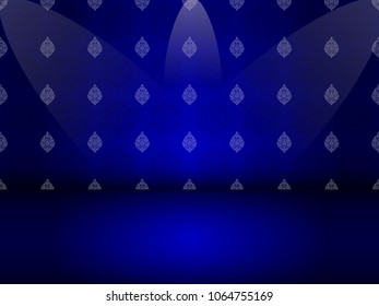 Thai art blue pattern seamless on black background with copy space.vector illustration eps10