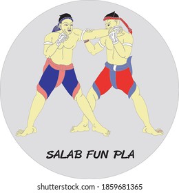 The Thai Art of Boxing, A Thai Heritage, Major Thai-style boxing winning card : 15 styles.
 1 of 15 styles of  Mae Mai Muay Thai.This style is called Salab Fun Pla.