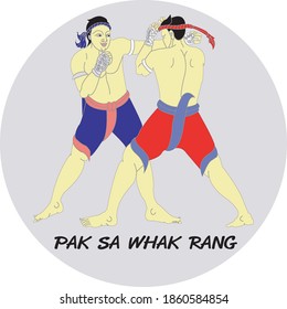 The Thai Art of Boxing, A Thai Heritage, Major Thai-style boxing winning card : 15 styles.
 1 of 15 styles of  Mae Mai Muay Thai.This style is called Pak Sa Whak Rang