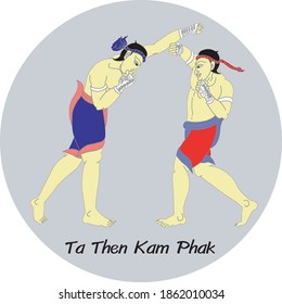 The Thai Art of Boxing, A Thai Heritage, Major Thai-style boxing winning card : 15 styles.1 of 15 styles of  Mae Mai Muay Thai.This style is called Synod Pole the Pods. (Ta Then Kam Phak)