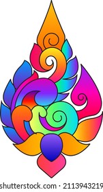 Thai art, buddhism temple element and background pattern decoration motifs for pillar pattern, flyers, poster, web, banner, and card concept vector illustration