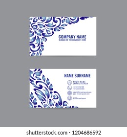 Thai Art Card Vector business cards. on gray background