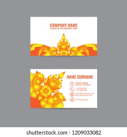 Thai Art Card Vector business cards. on gray background