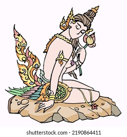 Thai art Creature vector for card, illustration, decoration