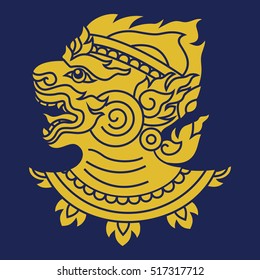 Thai art design, Hanuman monkey head vector