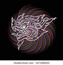 Thai art design, Singha head drawing.