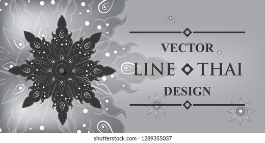Thai art element for design, Ornament vintage frame for wedding invitations and greeting cards. - vector