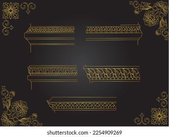 thai art element traditional gold