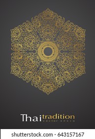 Thai art element. Traditional gold for greeting cards,book cover.vector